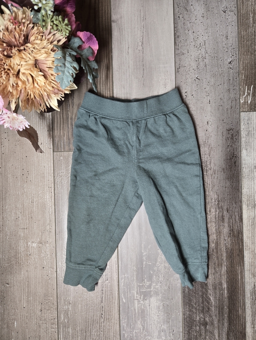 Just One You Carter's Cotton Green Baby Boy Joggers Sweatpants Size 12m NWOT